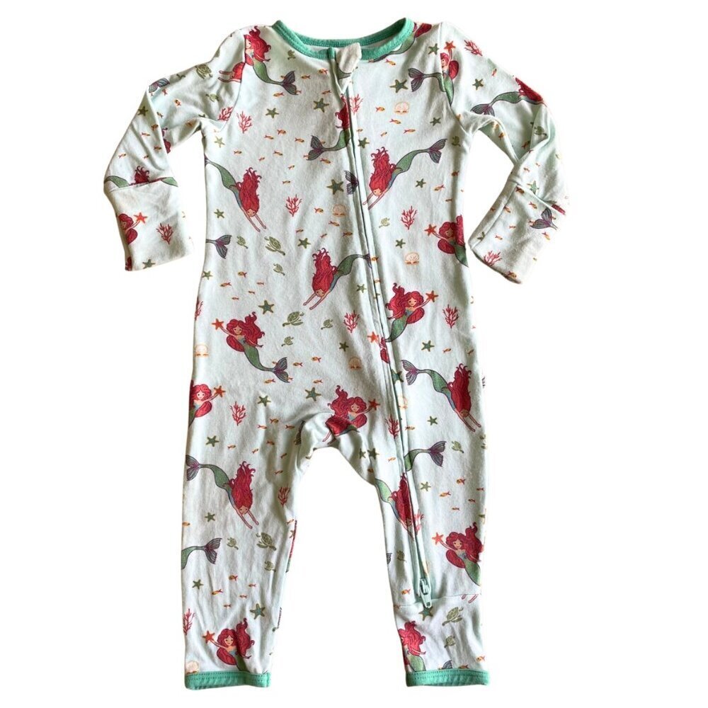 Free Birdees Bamboo Mermaid Zipper Sleeper Romper‎ - Size 3-6 Months